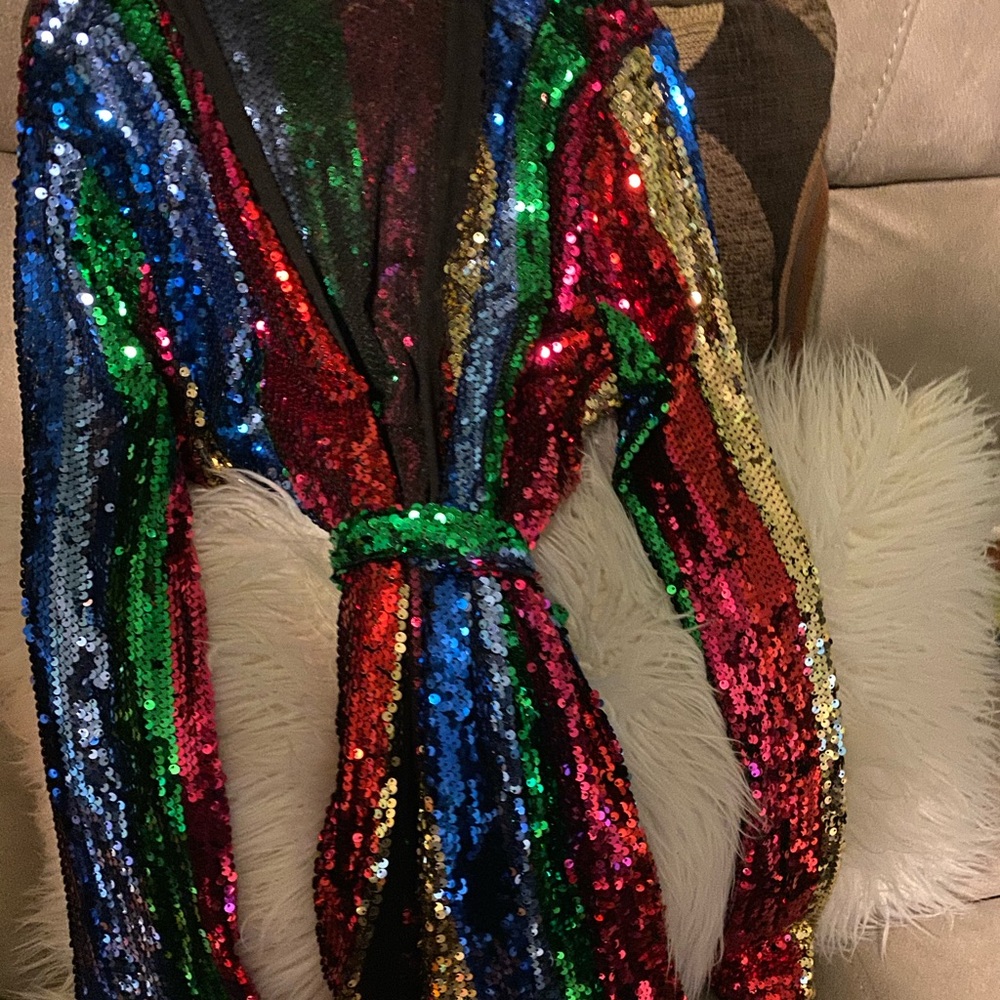 Woman sexy sequence long sleeve body con dress